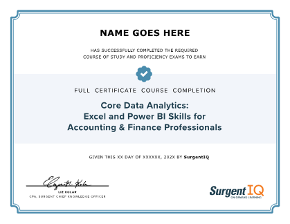 Surgent Data Analytics professional certificate